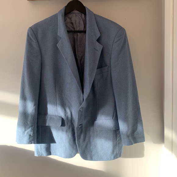 Vintage / 63 % Wool / Baby Blue / Blazer - Picture 1 of 12